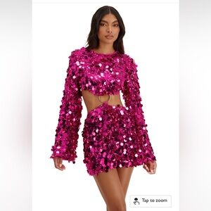 NWOT Alamour The Label pink sequin dress